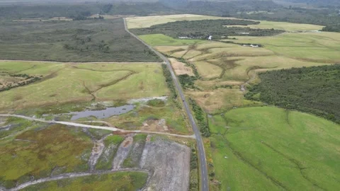 Van Journey from Above – High Drone Follow Shot Stock Footage 303284401