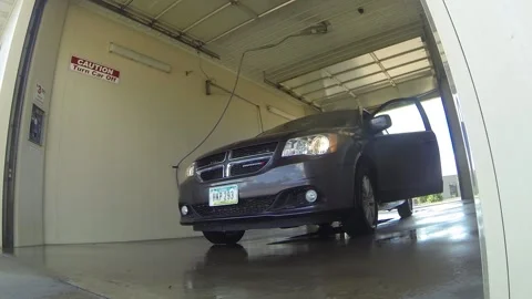 Van Leaving Car Wash Stock Footage 132467157