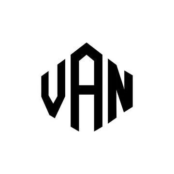 VAN letter logo design with polygon shape. VAN polygon and cube shape logo .. Illustrazione stock