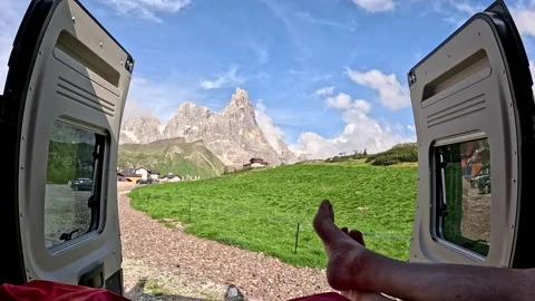 Van Life Passo Rolle Stock Footage 284022634
