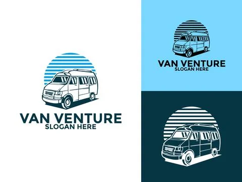Van Logo vector, mini van symbol logo template, delivery and logistic servi.. Stock Illustration