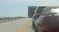 Van Makes A Three Point Turn At Draw Bridge HD Footage