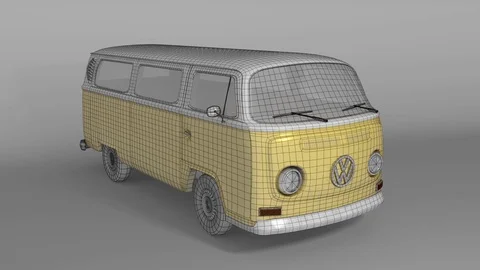 Van Model Wireframe Stock Footage 101954448