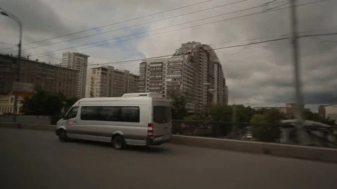 Van in Moscow Roads Video stock 84093738