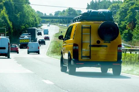 Van On The Motorway Stock Photos