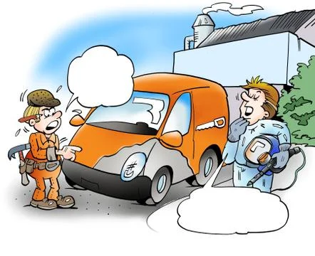 The van is only partially painted Stock Illustration