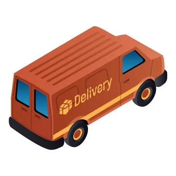 Van parcel distribution icon, isometric style Stock Illustration