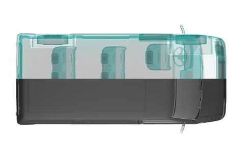 Van partially radiographed by X-ray top view Stock Illustration