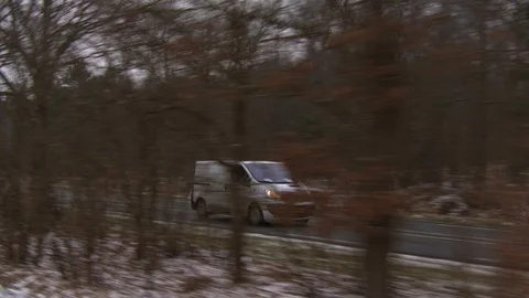 Van passing by Stock Footage 85917480