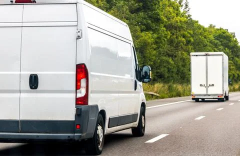 Van On The Road Stock Photos