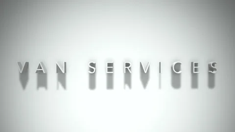 van services 3D title animation white te... | Stock Video | Pond5