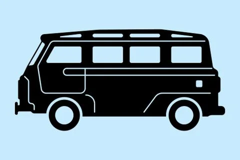 Van silhouette Stock Illustration