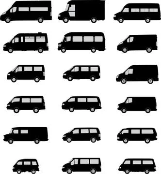 Van silhouettes Stock Illustration