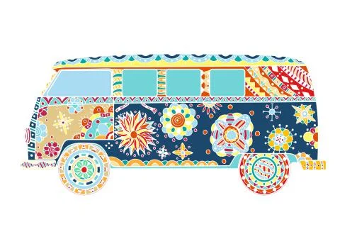 Van in Tangle Patterns style 스톡 일러스트