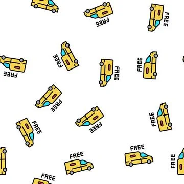 Van transportation free shipping vector seamless pattern イラスト素材