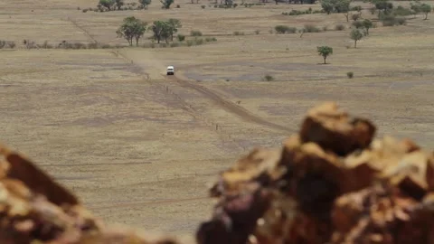 Van traveling in outback 스톡 동영상 279785849