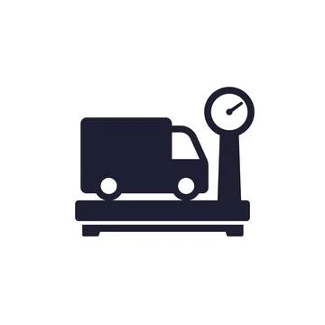 Van truck weight icon, vector pictogram on white Stock Illustration