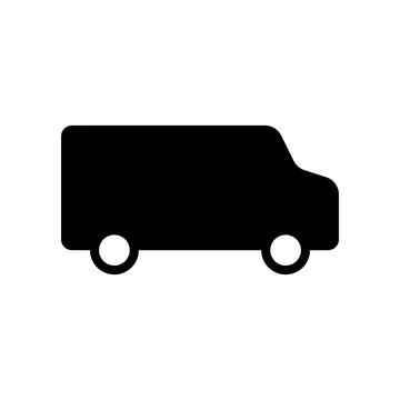 Van vector icon isolated on white background Stock Illustration
