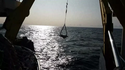 Van Veen Grab Sediment Sampler: Picks Up Sediment Stock Footage 150733017