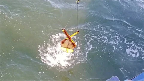 Van Veen Grab Sediment Sampler: Picks Up Sediment Video stock 220788446