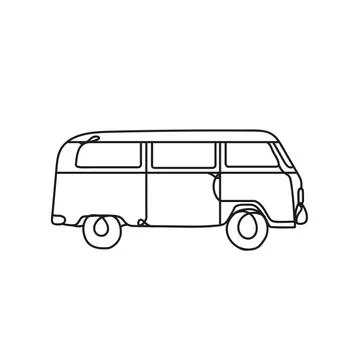 Van vehicle one line style icon Stock Illustration