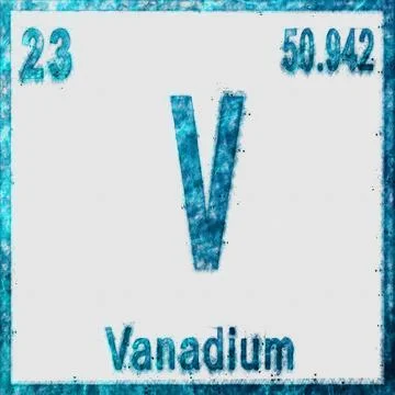 Vanadium Chemical Element Blue on White Stock Illustration