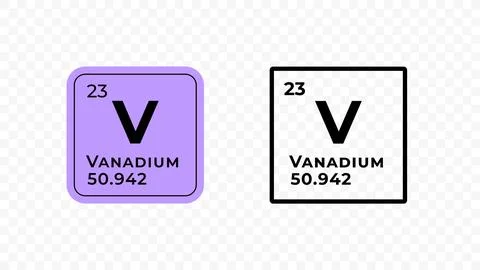 Vanadium, chemical element of the periodic table vector design Stock Illustration