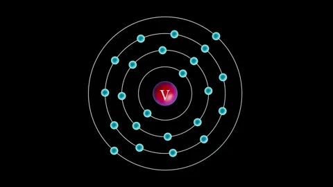 Vanadium with electrons revolving around the atom Stock Footage 271183993