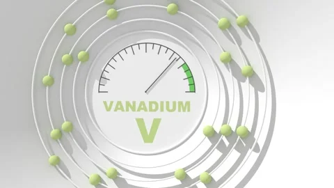 Vanadium level abstract scale. Value measuring. Nuclear science concept. Atom Stock Footage 321916522