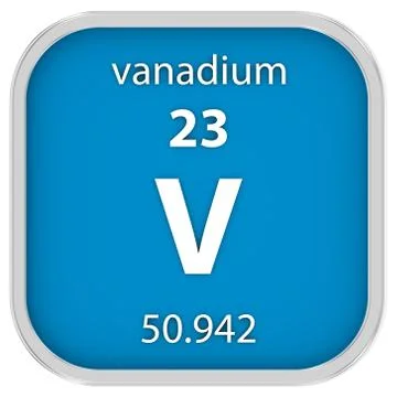 Vanadium material sign Stock Photos