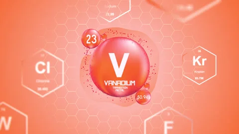 Vanadium Periodic Element Cell Stock Footage 314257557
