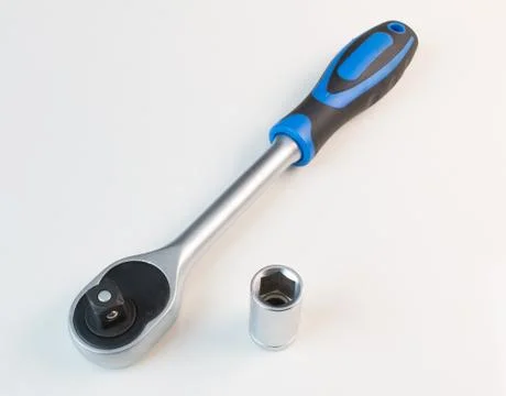 Vanadium socket wrench on white background Stock Photos