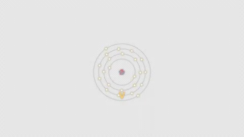 Vanadium V Bohr Atom Model Clean No Text Animation Video Overlay Alpha 4K Видео 339371045