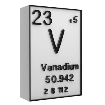Vanadium,Phosphorus on the periodic table of the elements on white blackgro.. Stockillustratie