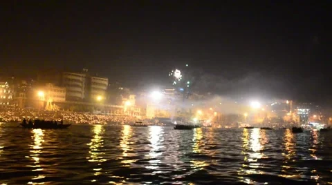 Vanaras night view Stock Footage 46102680