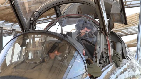 Vance Air Force Base T-38 Talon Fighter Jets 01 Video stock 127995370