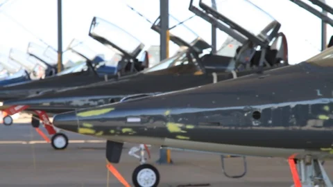 Vance Air Force Base T-38 Talon Fighter Jets 02 스톡 동영상 127995377