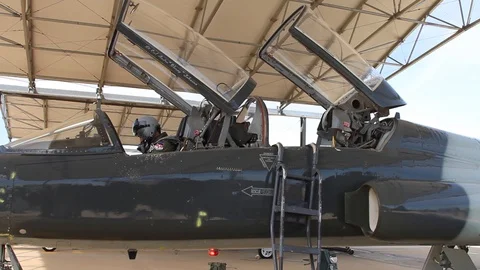 Vance Air Force Base T-38 Talon Fighter Jets 05 Video stock 127995396