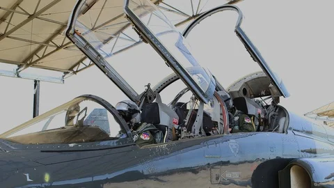 Vance Air Force Base T-38 Talon Fighter Jets 08 Stock Footage 127995420