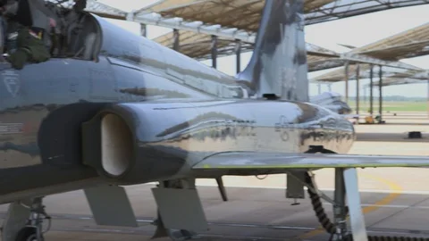Vance Air Force Base T-38 Talon Fighter Jets 11 스톡 동영상 127995443
