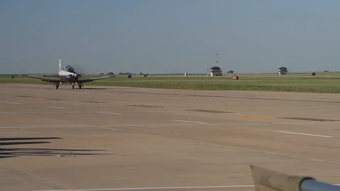 Vance Air Force Base T-6 Texan Aircraft 02 Stock Footage 127995547