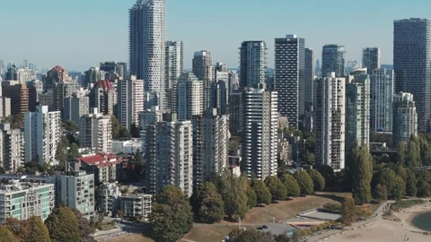Vancouver Aerial Pull Back Stock Footage 252480824