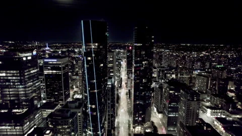 VANCOUVER, BC, CANADA - JULY 20, 2023: Aerial view of Downtown Vancouver, BC, at Stock Footage 254512853