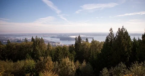 Vancouver, BC, Canada - view from Cypress-Mountain - Timelapse zoom in Stock Footage 75284578