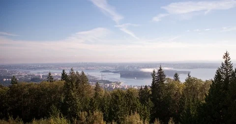 Vancouver, BC, Canada - view from Cypress-Mountain - Timelapse zoom out Stock Footage 75284581