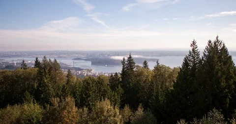 Vancouver, BC, Canada - view from Cypress-Mountain - Timelapse pan left Stock Footage 75284607