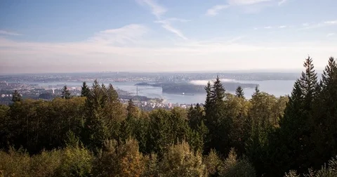 Vancouver, BC, Canada - view from Cypress-Mountain - Timelapse pan right Stock Footage 75284609