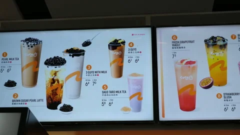 Vancouver Canada 05.05.2024 preparation of Bubble Tea drink made from brown Stock Footage 274470729