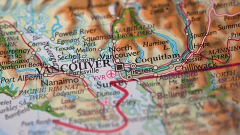 Vancouver, Canada highlighted on a world map 4K Stock Footage 300663212