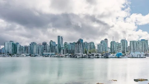 Vancouver, Canada, Timelapse  - The Harbourfront Stock Footage 83287841